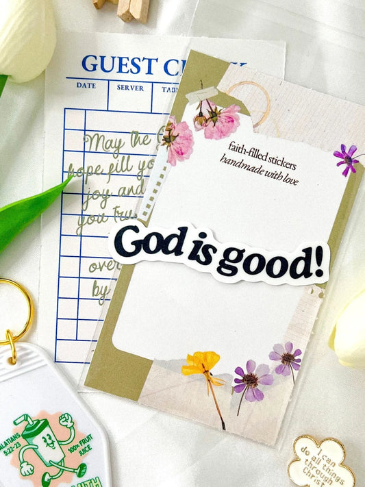 meliandolive God is good sticker cute aesthetic trendy faith waterproof vinyl Bible verse