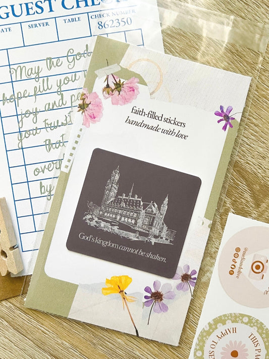 meliandolive God's kingdom cannot be shaken sticker cute aesthetic trendy faith waterproof vinyl Bible verse