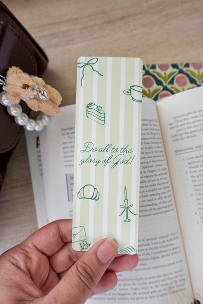meliandolive do all to the glory of God bookmark cute trendy coquette bookish gifts reading book aesthetic Christian bookmarks Christian girl