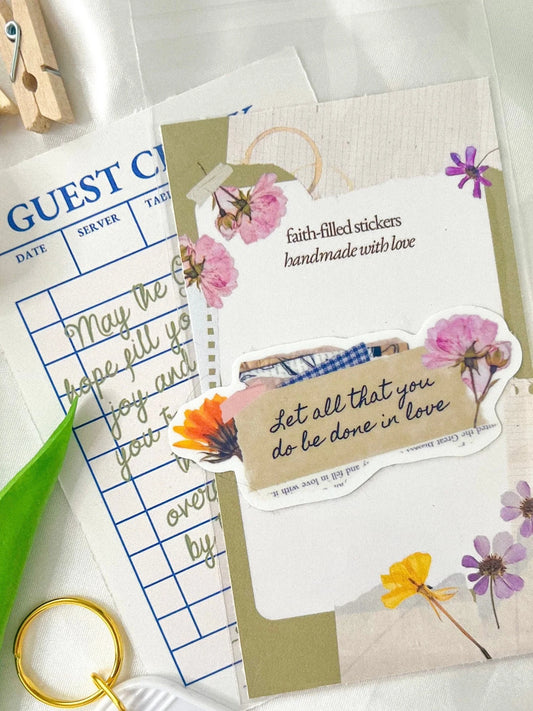 meliandolive let all that you do be done in love sticker cute aesthetic trendy faith waterproof vinyl Bible verse scrapbook
